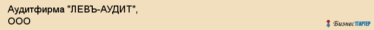 Аудитфирма "ЛЕВЪ-АУДИТ", ООО, Екатеринбург